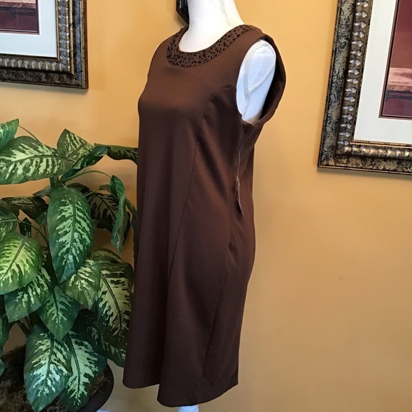New Direction Sleeveless Beaded Neckline Dress - Picture 5 of 9